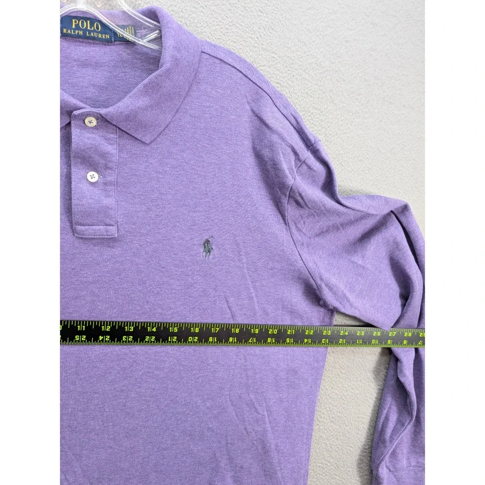 Lot of 2 Polo Ralph Lauren Men's XL Long Sleeve‎ Polo Shirt Purple Red Striped